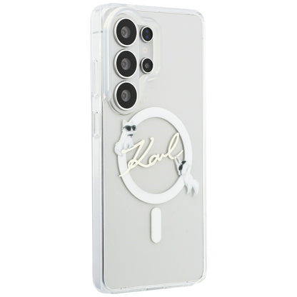 Futrola MagSafe za Samsung Galaxy S26 Ultra S948, Karl Lagerfeld, IML Choupette Karl Script Logo, Bela.