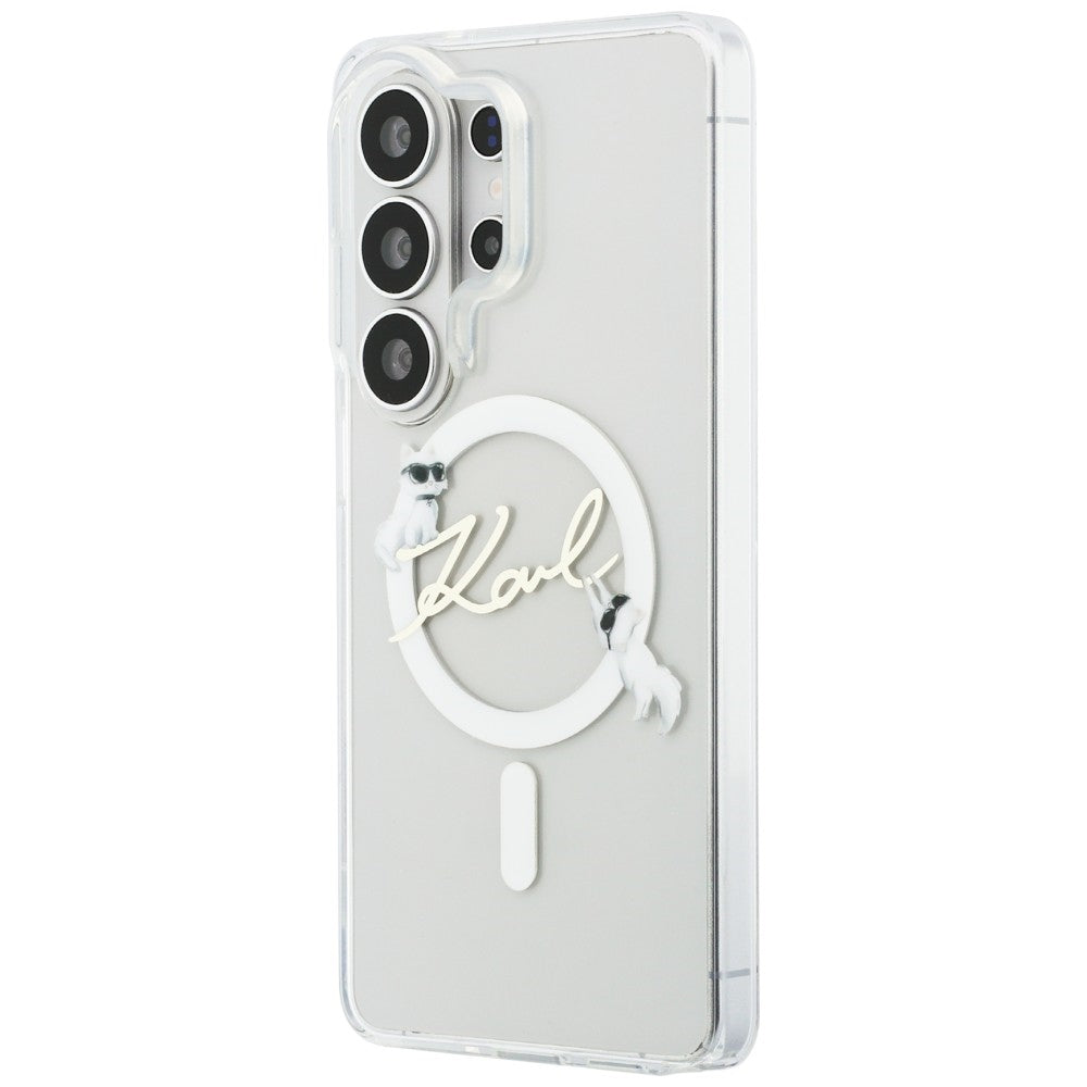 Futrola MagSafe za Samsung Galaxy S26 Ultra S948, Karl Lagerfeld, IML Choupette Karl Script Logo, Bela.
