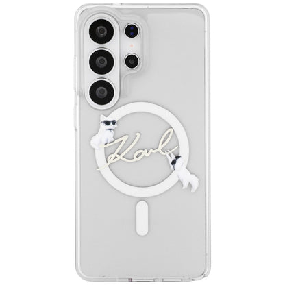 Futrola MagSafe za Samsung Galaxy S26 Ultra S948, Karl Lagerfeld, IML Choupette Karl Script Logo, Bela.