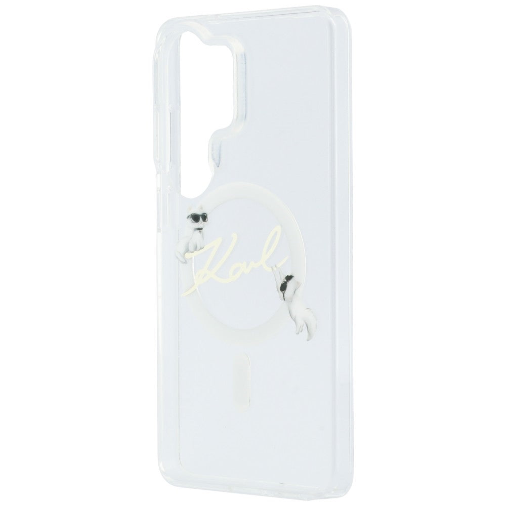 Futrola MagSafe za Samsung Galaxy S26 Ultra S948, Karl Lagerfeld, IML Choupette Karl Script Logo, Bela.