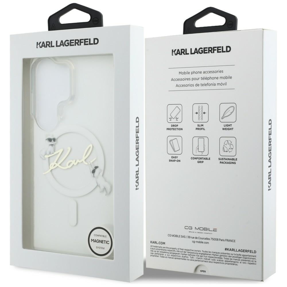 Futrola MagSafe za Samsung Galaxy S26 Ultra S948, Karl Lagerfeld, IML Choupette Karl Script Logo, Bela.