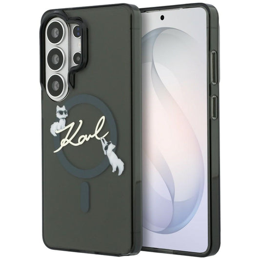 Futrola MagSafe za Samsung Galaxy S26 Ultra S948, Karl Lagerfeld, IML Choupette Karl Script Logo, Crna