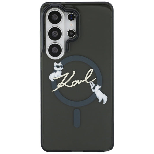 Futrola MagSafe za Samsung Galaxy S26 Ultra S948, Karl Lagerfeld, IML Choupette Karl Script Logo, Crna
