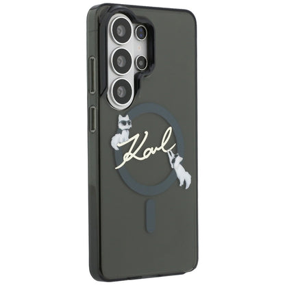 Futrola MagSafe za Samsung Galaxy S26 Ultra S948, Karl Lagerfeld, IML Choupette Karl Script Logo, Crna