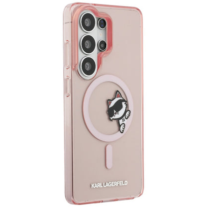 Futrola MagSafe za Samsung Galaxy S26 Ultra S948, Karl Lagerfeld, IML Choupette Peekaboo Logo, Roze