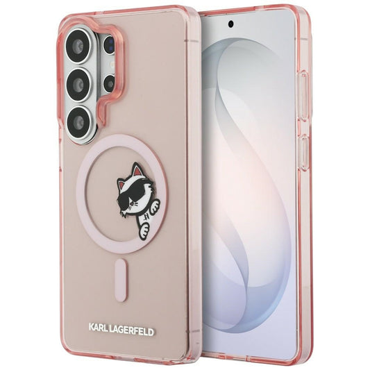 Futrola MagSafe za Samsung Galaxy S26 Ultra S948, Karl Lagerfeld, IML Choupette Peekaboo Logo, Roze