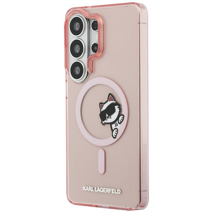 Futrola MagSafe za Samsung Galaxy S26 Ultra S948, Karl Lagerfeld, IML Choupette Peekaboo Logo, Roze