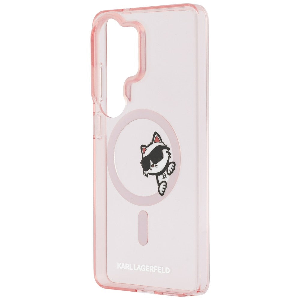 Futrola MagSafe za Samsung Galaxy S26 Ultra S948, Karl Lagerfeld, IML Choupette Peekaboo Logo, Roze