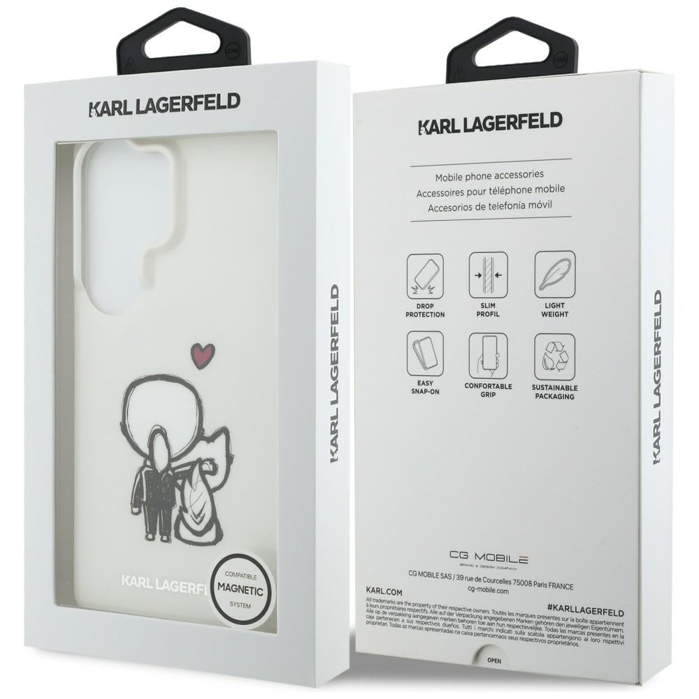MagSafe futrola za Samsung Galaxy S26 Ultra S948, Karl Lagerfeld, IML Karl & Choupette Back Logo, Bela
