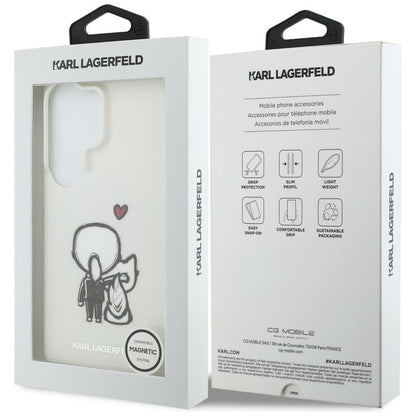 MagSafe futrola za Samsung Galaxy S26 Ultra S948, Karl Lagerfeld, IML Karl & Choupette Back Logo, Bela
