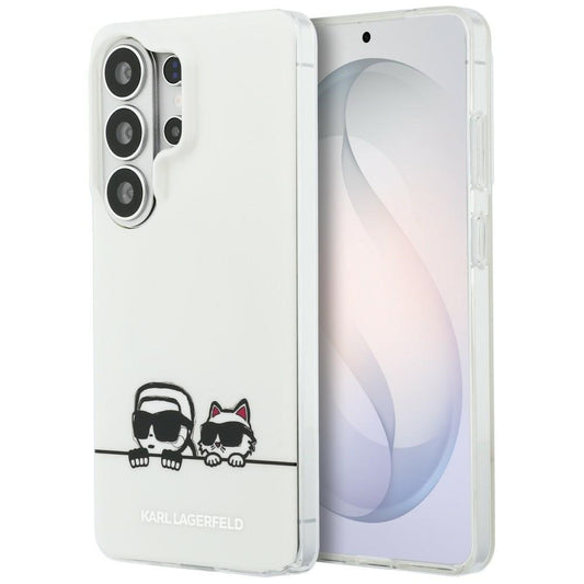 Futrola MagSafe za Samsung Galaxy S26 Ultra S948, Karl Lagerfeld, IML Karl & Choupette Peekaboo Logo, Bela