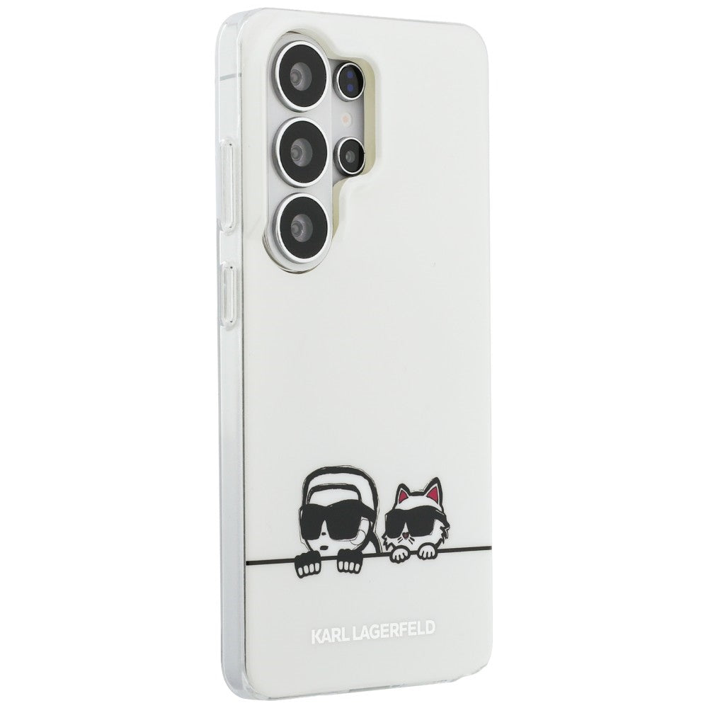 Futrola MagSafe za Samsung Galaxy S26 Ultra S948, Karl Lagerfeld, IML Karl & Choupette Peekaboo Logo, Bela
