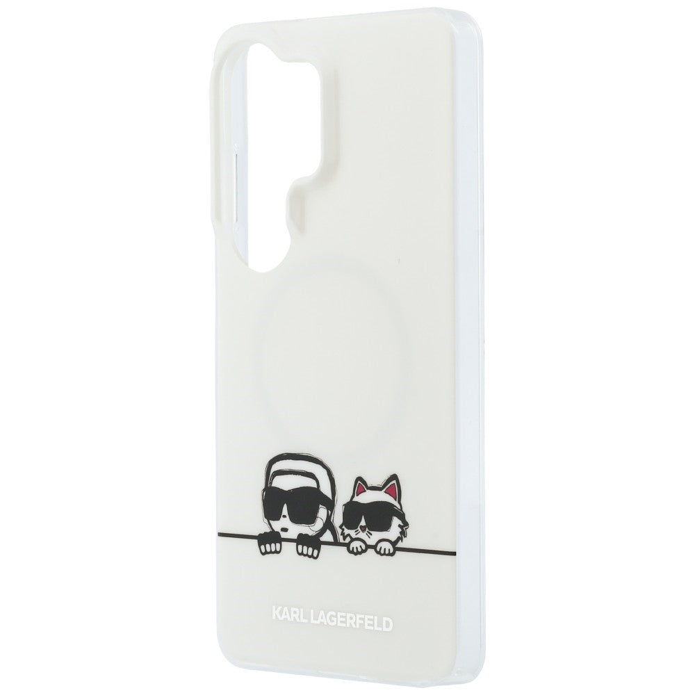 Futrola MagSafe za Samsung Galaxy S26 Ultra S948, Karl Lagerfeld, IML Karl & Choupette Peekaboo Logo, Bela