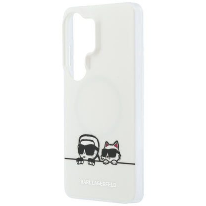 Futrola MagSafe za Samsung Galaxy S26 Ultra S948, Karl Lagerfeld, IML Karl & Choupette Peekaboo Logo, Bela
