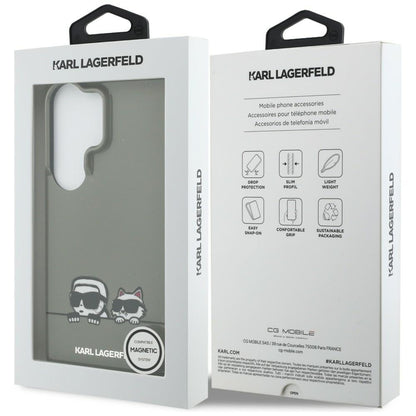 Futrola MagSafe za Samsung Galaxy S26 Ultra S948, Karl Lagerfeld, IML Karl & Choupette Peekaboo Logo, Crna