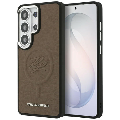 Futrola MagSafe za Samsung Galaxy S26 Ultra S948, Karl Lagerfeld, Initial Logo Debossed, Braon