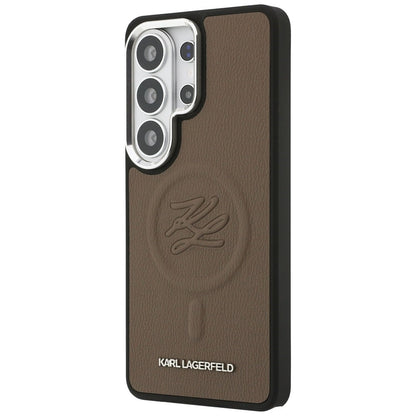 Futrola MagSafe za Samsung Galaxy S26 Ultra S948, Karl Lagerfeld, Initial Logo Debossed, Braon