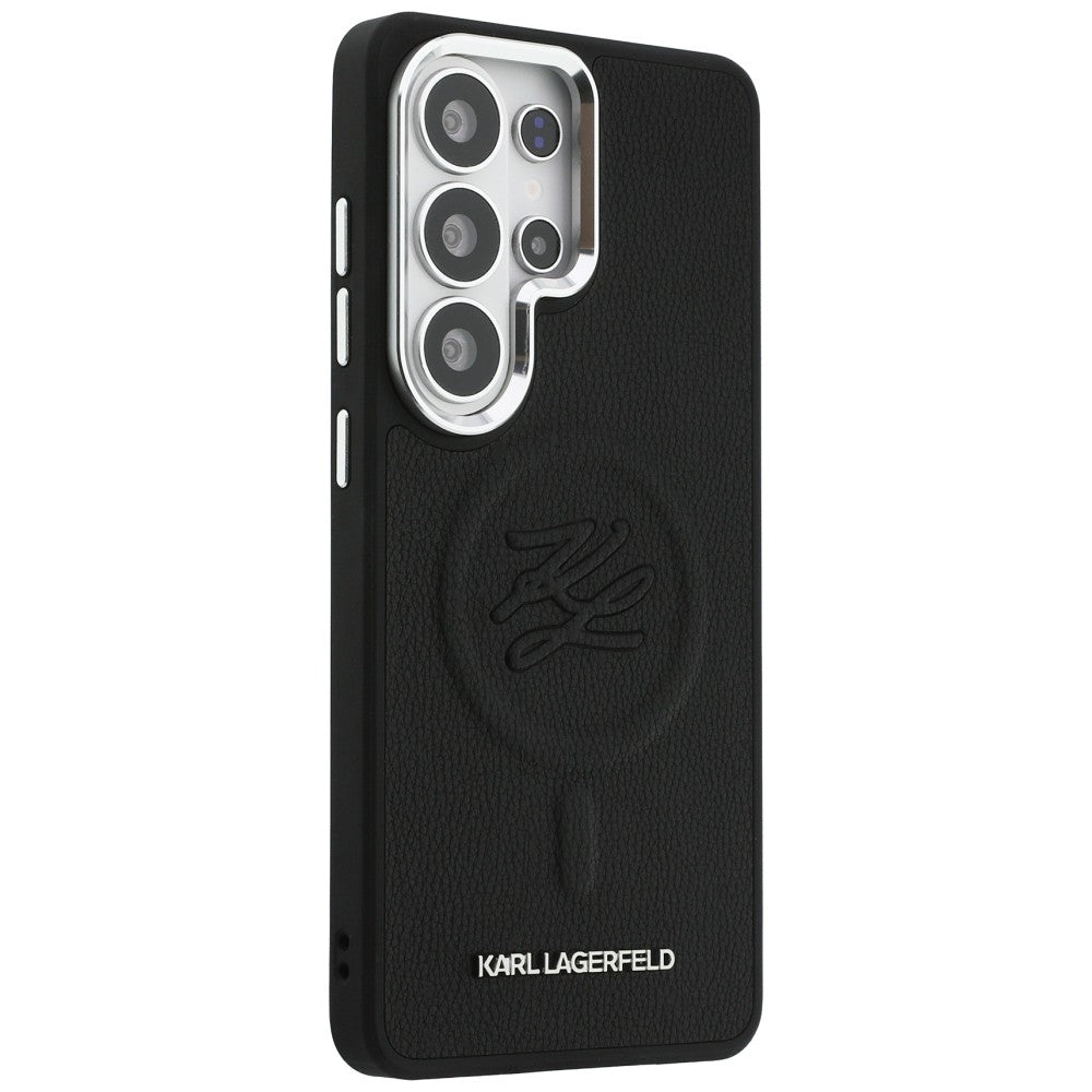 Futrola MagSafe za Samsung Galaxy S26 Ultra S948, Karl Lagerfeld, Initial Logo Debossed, Crna