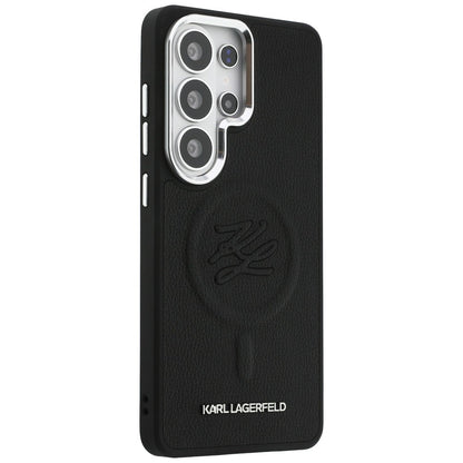 Futrola MagSafe za Samsung Galaxy S26 Ultra S948, Karl Lagerfeld, Initial Logo Debossed, Crna