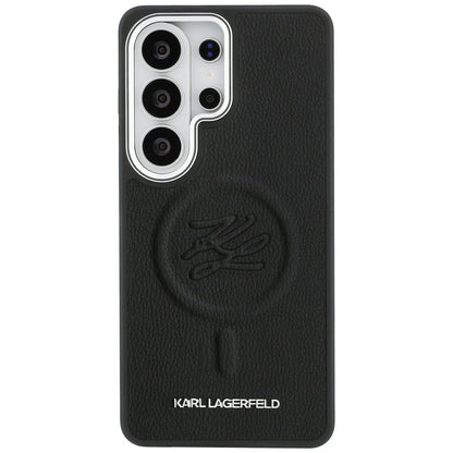 Futrola MagSafe za Samsung Galaxy S26 Ultra S948, Karl Lagerfeld, Initial Logo Debossed, Crna
