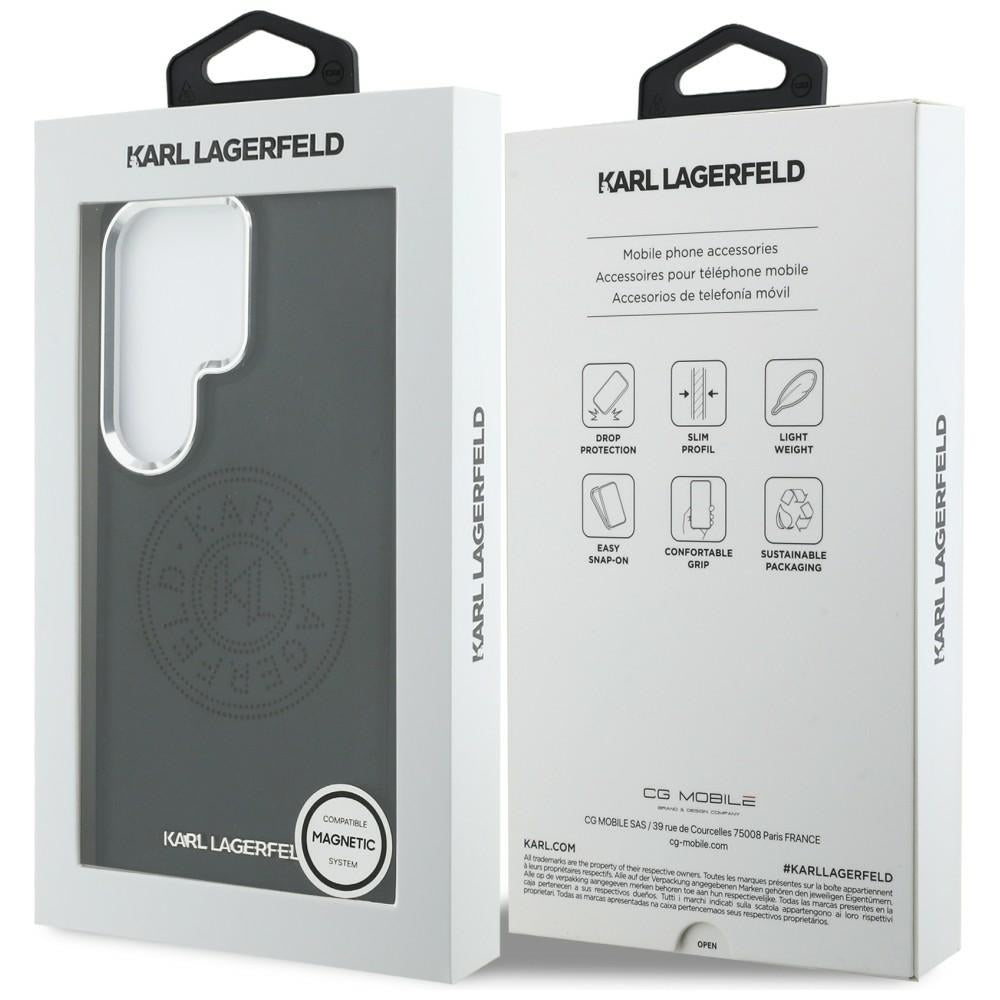 Futrola MagSafe za Samsung Galaxy S26 Ultra S948, Karl Lagerfeld, Karl Round Point Logo, Crna
