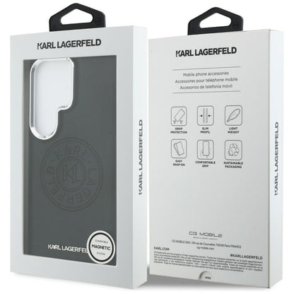 Futrola MagSafe za Samsung Galaxy S26 Ultra S948, Karl Lagerfeld, Karl Round Point Logo, Crna