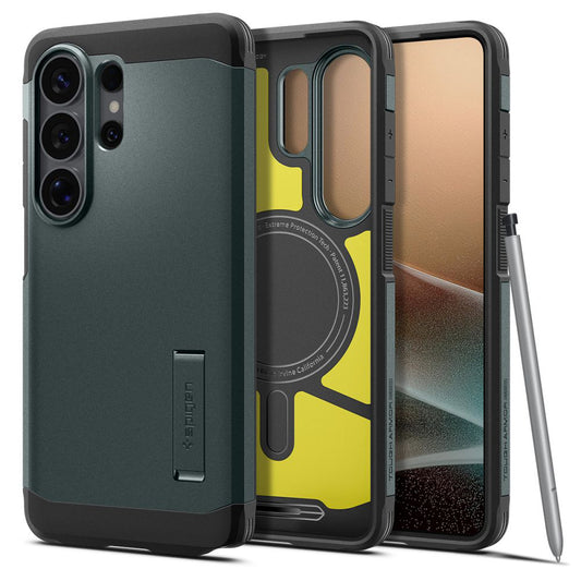 Futrola MagSafe za Samsung Galaxy S26 Ultra S948, Spigen, Tough Armor, Zelena ACS10686