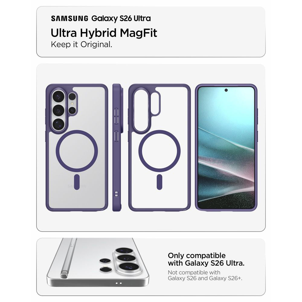 Husa MagSafe za Samsung Galaxy S26 Ultra S948, Spigen, Ultra Hybrid, Tamno Ljubičasta ACS11208