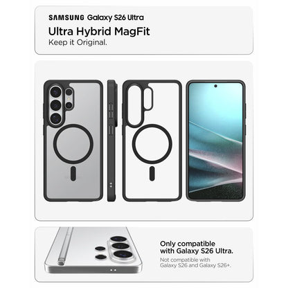 Husa MagSafe za Samsung Galaxy S26 Ultra S948, Spigen, Ultra Hybrid, Crna Mat ACS10680