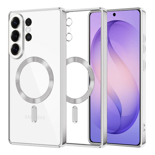 Futrola MagSafe za Samsung Galaxy S26 Ultra, Techsuit, Luxury Crystal, Srebrna