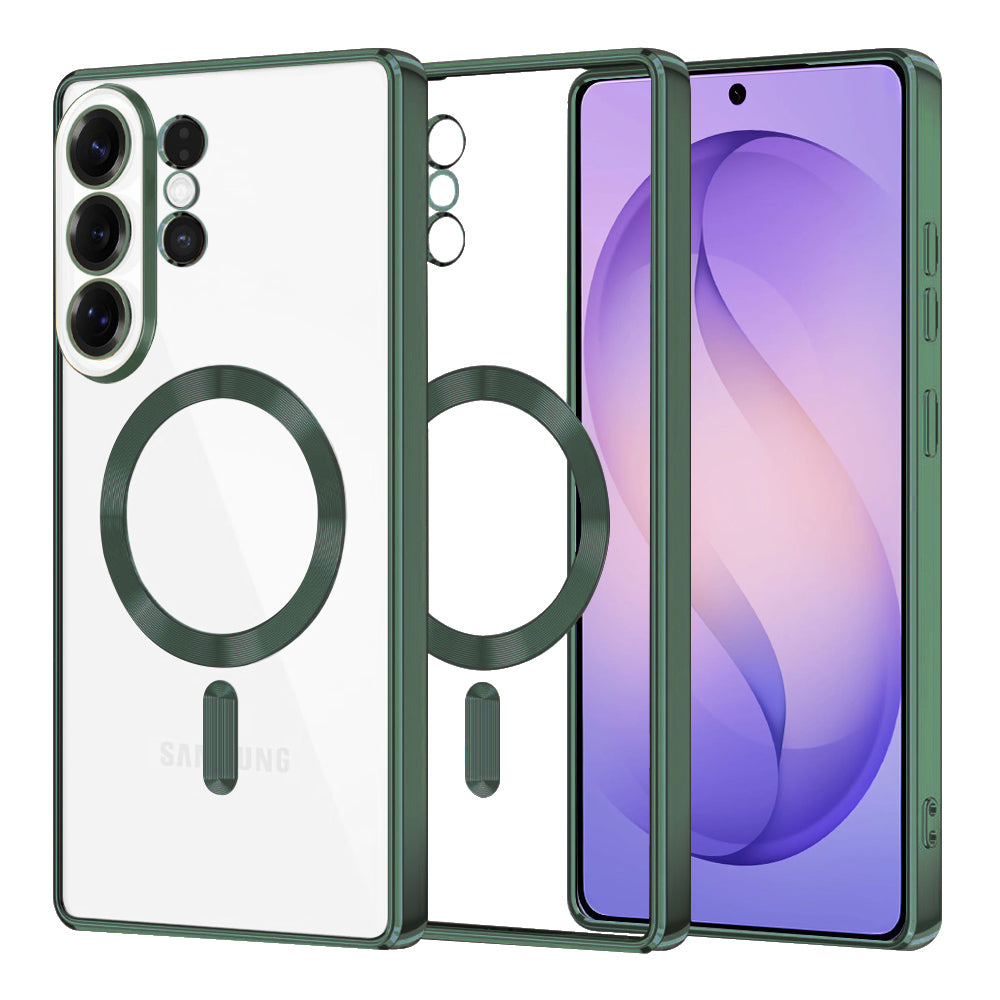 Futrola MagSafe za Samsung Galaxy S26 Ultra S948, Techsuit, Luxury Crystal, Tamno Zelena