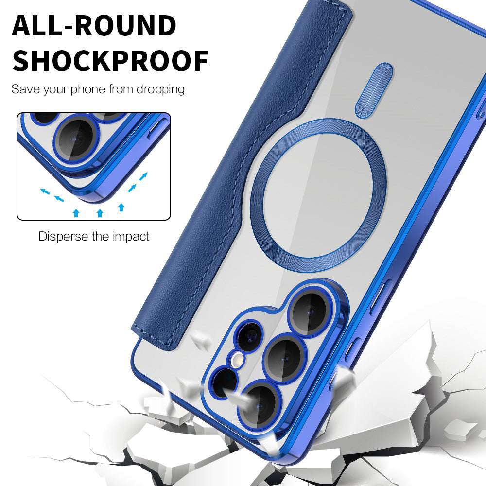 Futrola MagSafe za Samsung Galaxy S26 Ultra, Techsuit, SmartMag Book, Plava