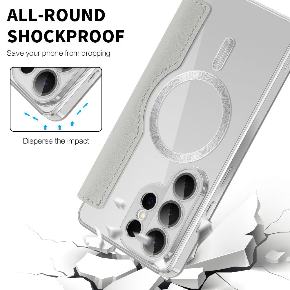 Futrola MagSafe za Samsung Galaxy S26 Ultra, Techsuit, SmartMag Book, Siva