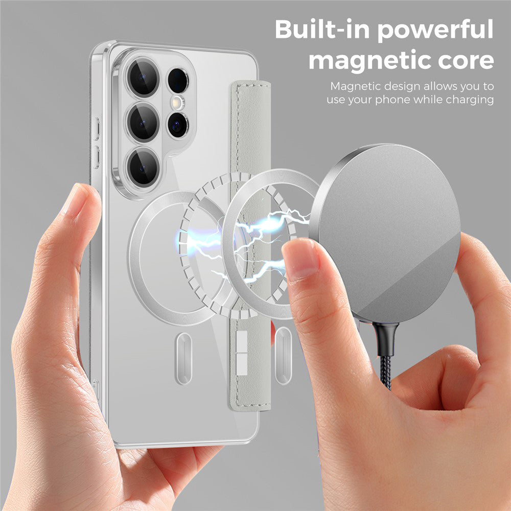 Futrola MagSafe za Samsung Galaxy S26 Ultra, Techsuit, SmartMag Book, Siva