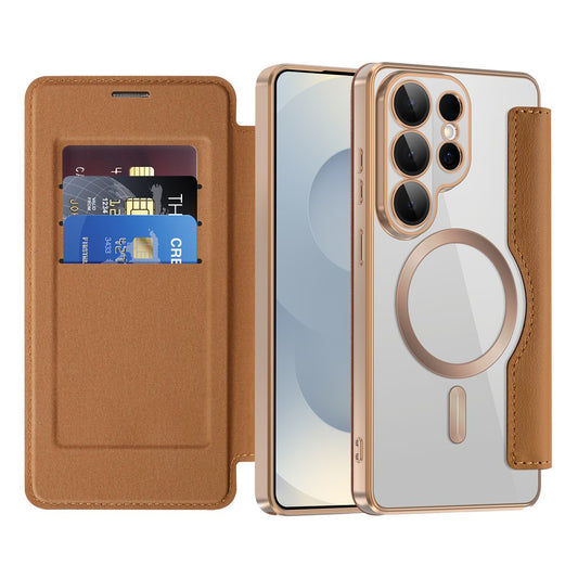 Futrola MagSafe za Samsung Galaxy S26 Ultra, Techsuit, SmartMag Book, Braon