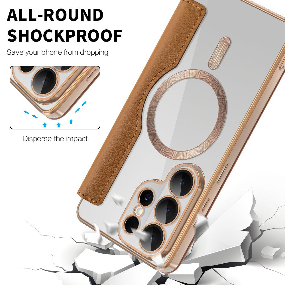 Futrola MagSafe za Samsung Galaxy S26 Ultra, Techsuit, SmartMag Book, Braon