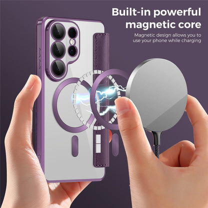 Futrola MagSafe za Samsung Galaxy S26 Ultra, Techsuit, SmartMag Book, Ljubičasta