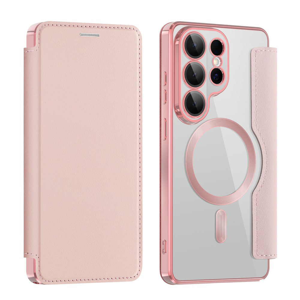 Futrola MagSafe za Samsung Galaxy S26 Ultra, Techsuit, SmartMag Book, Roze