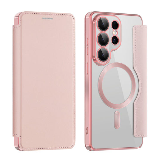 Futrola MagSafe za Samsung Galaxy S26 Ultra, Techsuit, SmartMag Book, Roze