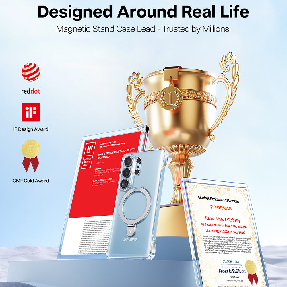 Futrola MagSafe za Samsung Galaxy S26 Ultra, Torras, Ostand Slim, Transparentna