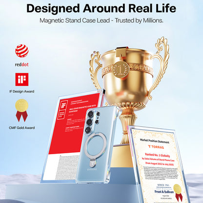 Futrola MagSafe za Samsung Galaxy S26 Ultra, Torras, Ostand Slim, Transparentna