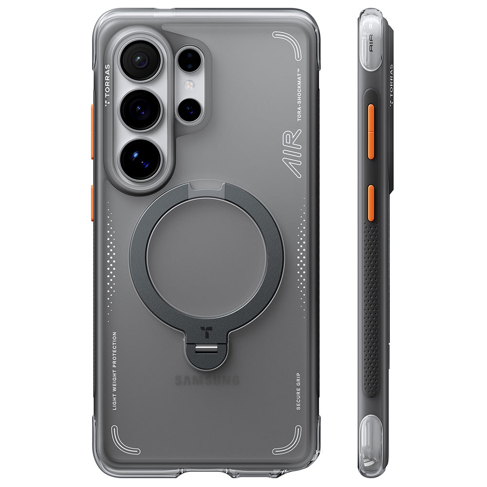 Futrola MagSafe za Samsung Galaxy S26 Ultra, Torras, Ostand Spin Air, Siva