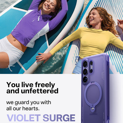 Futrola MagSafe za Samsung Galaxy S26 Ultra, Torras, Ostand Spin Air, Ljubičasta