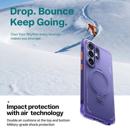 Futrola MagSafe za Samsung Galaxy S26 Ultra, Torras, Ostand Spin Air, Ljubičasta