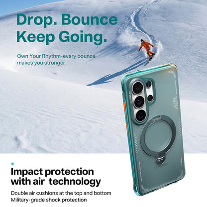 Futrola MagSafe za Samsung Galaxy S26 Ultra, Torras, Ostand Spin Air, Zelena