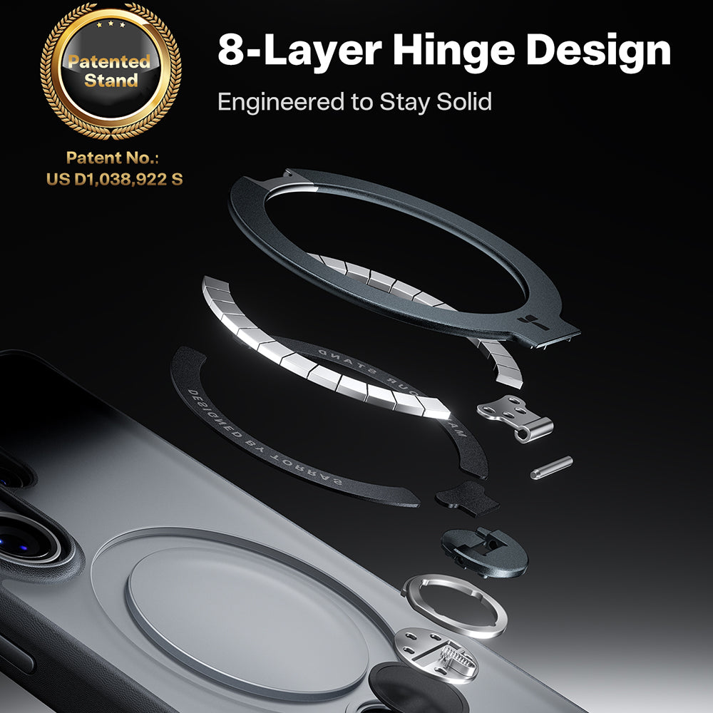 Husa MagSafe za Samsung Galaxy S26 Ultra, Torras, Ostand Spin, Crna