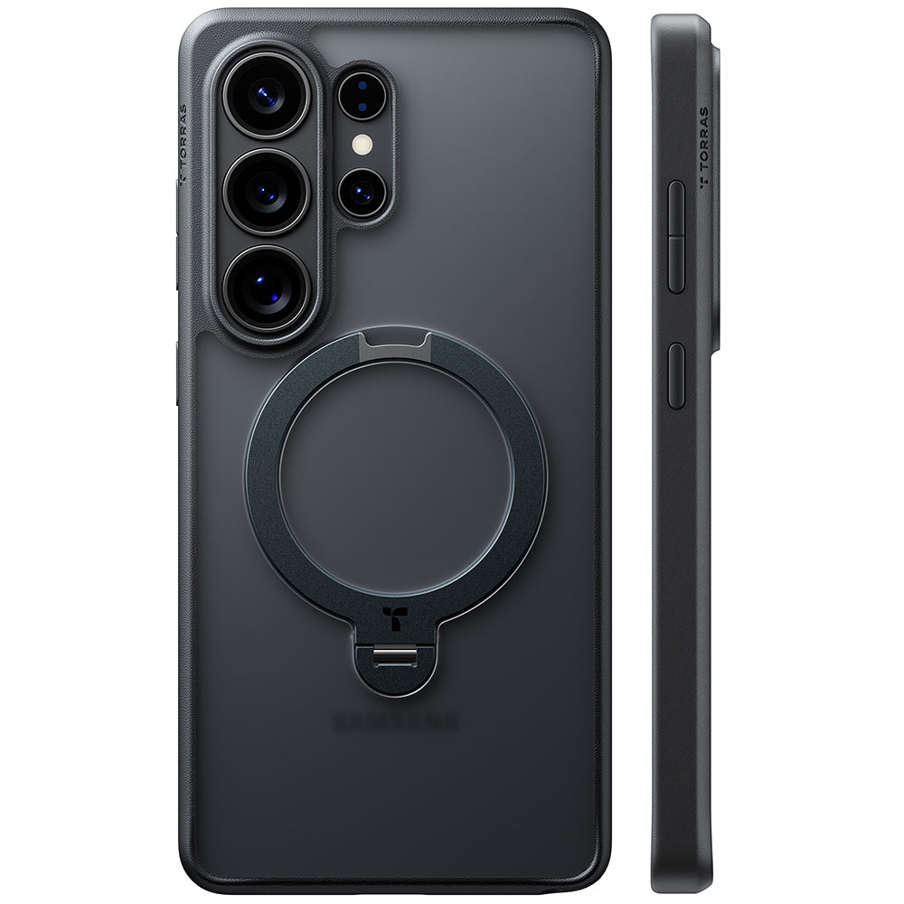 Husa MagSafe za Samsung Galaxy S26 Ultra, Torras, Ostand Spin, Crna