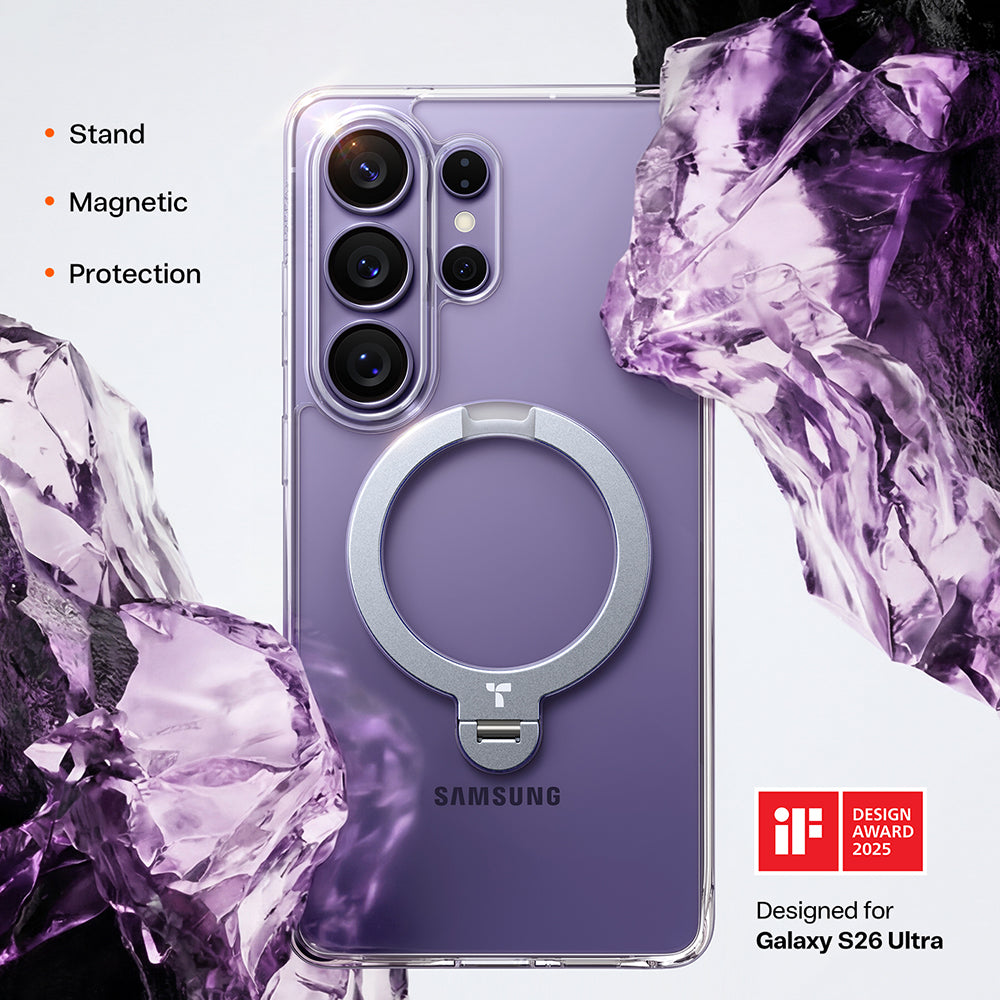 Futrola MagSafe za Samsung Galaxy S26 Ultra, Torras, Ostand Spin, Transparentna