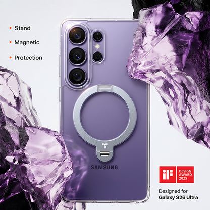 Futrola MagSafe za Samsung Galaxy S26 Ultra, Torras, Ostand Spin, Transparentna