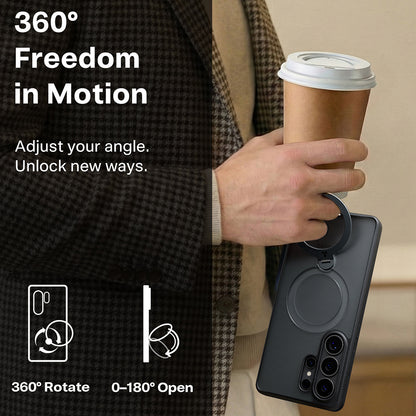 Futrola MagSafe za Samsung Galaxy S26 Ultra, Torras, Ostand Spin, Transparentna